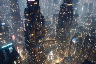 design an futuristic cyberpunk city for you