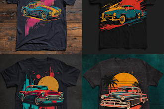 draw a jdm car vector illustration for t shirt design