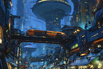 do cyberpunk futuristic city art