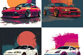 create vintage car t shirt and sports t shirt design