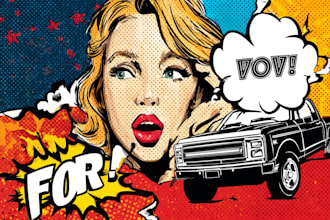 draw pop art portrait in roy lichtenstein style