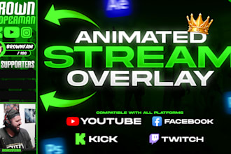 design a custom gaming stream overlay for twitch, youtube or kick