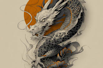 create japanese or oriental tattoo design for you