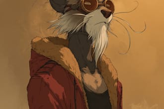draw furry art, fursona, anthro and original character