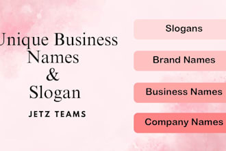 create unique, catchy business names and slogans