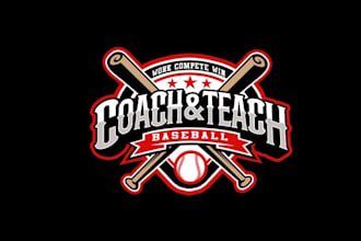 design elegant coach and teach baseball logo