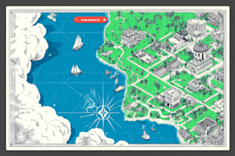 do modern vector maps, rv maps, events, or city maps in illustrator