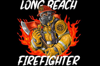 make custom fireman firefighter logo with axe design