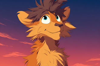draw furry art or fursona, original furry character