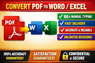 convert PDF to excel or word manually