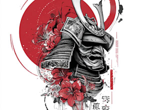 design professional japanese, asian style tattoo design