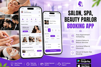 build salon, spa, beauty parlor, barber appointment booking mobile app