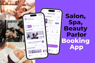 build salon, spa, beauty parlor, barber appointment booking mobile app