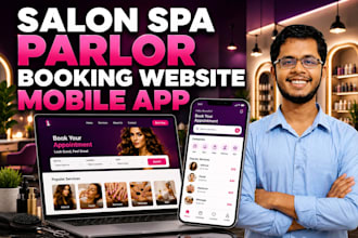 develop salon, spa, parlor booking website, mobile app