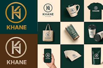 design professional minimalist logo with brand identity, branding kit