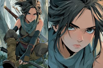 a comic illustrations for your anime and manga book pages