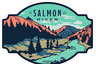 beautiful lake logo design for your outdoor or travel brand