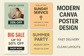 design clean and modern canva posters for instagram or events
