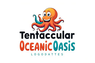 make octopus mascot logo for you with new concept