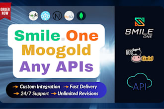 deliver smile one, moogold, or any API integration for your website