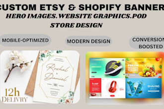 etsy shopify banner design website image web design hero image slider pod store