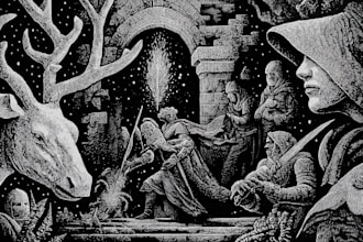 draw amazing dark art illustration for your merch