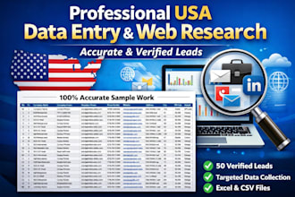 provide accurate data entry web research  data collection