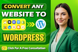 convert or clone squarespace, weebly, webflow, joomla, wix to wordpress website