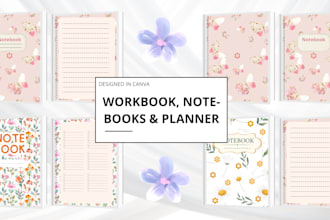 design custom journals, notebooks, planners for KDP and digital printables