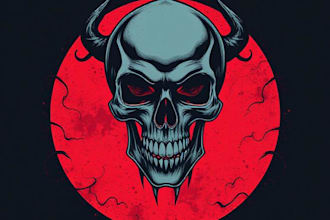 make dark art, horror or skull illustration tshirt design