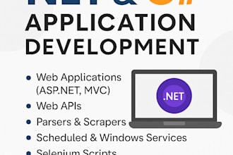 develop net core c sharp webapi, jobs, windows desktop apps