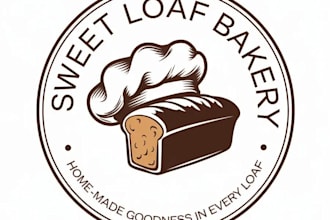 design a wholesome, custom logo for your sweet loaf bakery or artisan bake brand