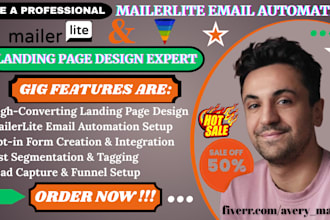 design effective, high converting mailerlite landing pages and email automation