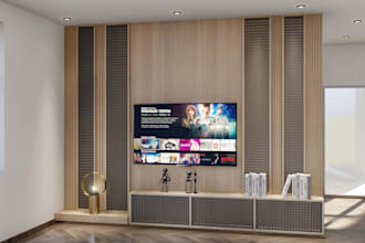 design tv wall, tv units, and storage cabinets with 3d