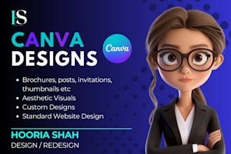 do graphic designing and website development on canva