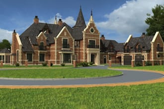 build your exterior private house, driveway design, grasse, 2d floor plan