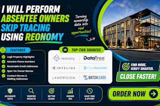 perform skip tracing of absentee owners on reonomy