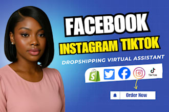 setup tiktok shop, facebook shop instagram shop or shopify dropshipping store