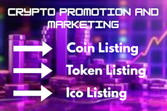 professionally promote your crypto project through token, coin, and ico listing