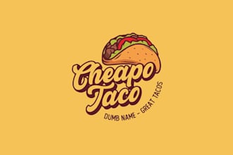 design a retro vintage premium logo for your taco restaurant or food brand