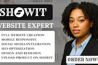 design or redesign a fully responsive showit website and update showit