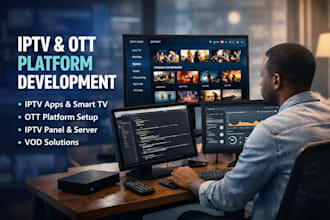 develop iptv app, ott platform, smart TV app, iptv panel and streaming server