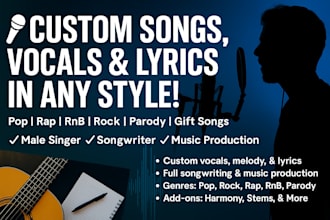 rap sing write lyrics produce a custom hip hop rnb song in genre