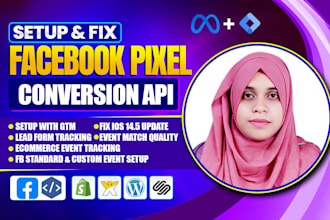 fix or setup facebook pixel, meta conversion API via google tag manager