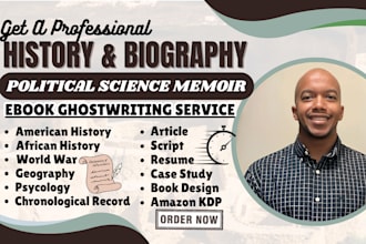 research and ghostwrite history biography political science immigration ebook