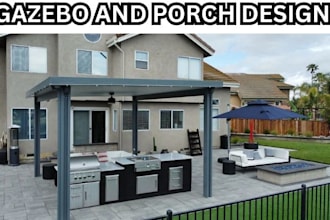 design gazebo pergola or pavilion with 3d renderings and layout plans for permit