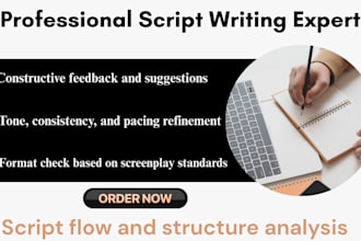 proofread edit polish script writer movie script screenplay pilot youtube script
