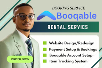 booqable rental service website, online booking, appointment, inventory setup