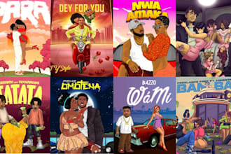 draw cartoon album cover music artwork mixtape single cover cd ep hiphop rap