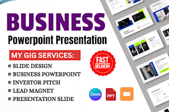 design powerpoint presentation, video presentation, investor pitch deck,business